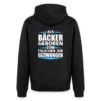 Baker a décroché le mauvais emploi - Veste à capuche bio Premium Unisexe - noir - Dos - Nico (187cm)