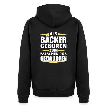 Baker a décroché le mauvais emploi - Veste à capuche bio Premium Unisexe - noir - Dos - Nico (187cm)