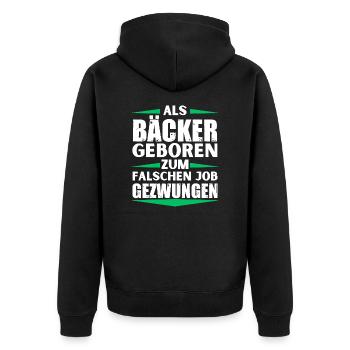 Baker a décroché le mauvais emploi - Veste à capuche bio Premium Unisexe - noir - Dos - Nico (187cm)