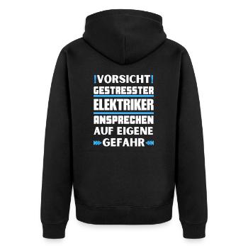 Ne parlez pas à un électricien stressé ! - Veste à capuche bio Premium Unisexe - noir - Dos - Nico (187cm)