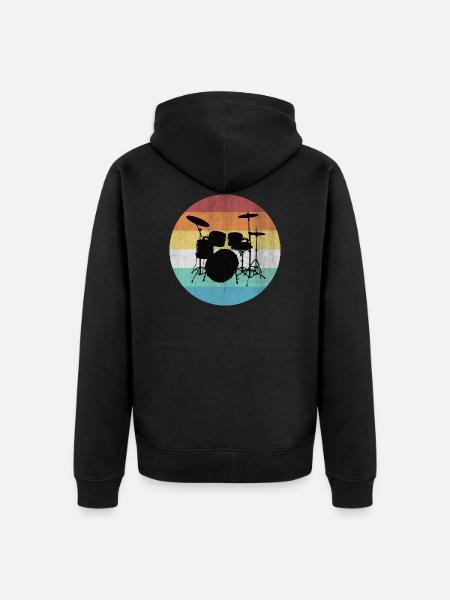 Drums - Unisex Premium Organic Zip Hoodie - black