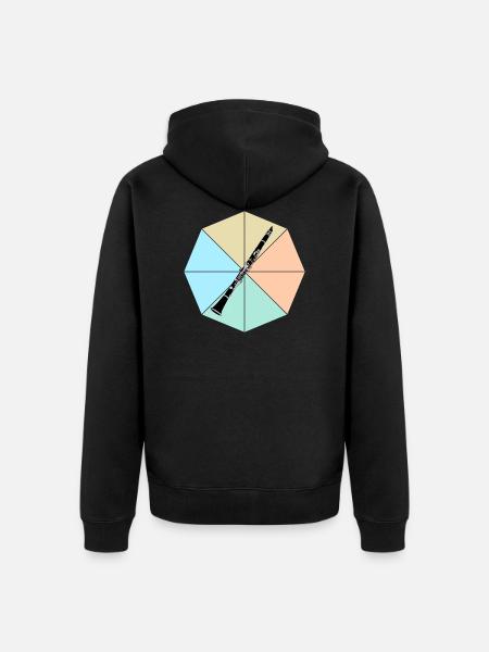 clarinet - Unisex Premium Organic Zip Hoodie - black
