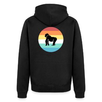 gorilla - Unisex Premium Organic Zip Hoodie - black - Back - Nico (187cm)