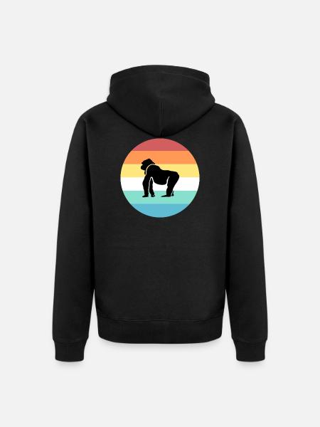 gorilla - Unisex Premium Organic Zip Hoodie - black