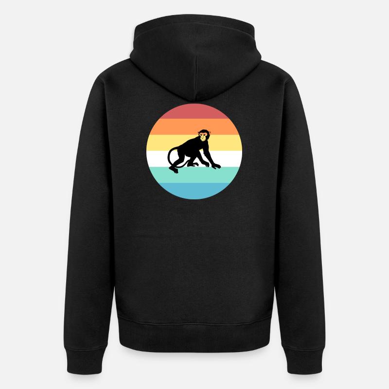 Affe - Unisex Premium Bio Zip Hoodie - Schwarz