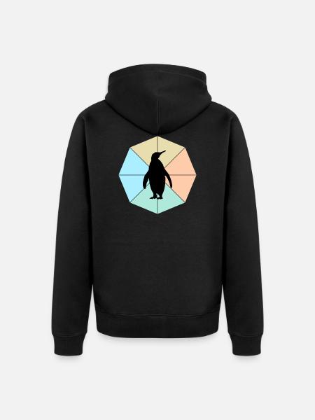 Pinguin - Unisex Premium Bio Zip Hoodie - Schwarz