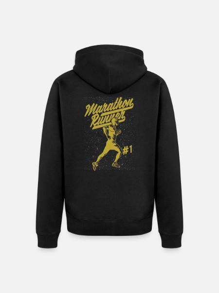 Marathon runners - Unisex Premium Organic Zip Hoodie - black