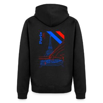 Paris et sa dame de fer - Veste à capuche bio Premium Unisexe - noir - Dos - Nico (187cm)
