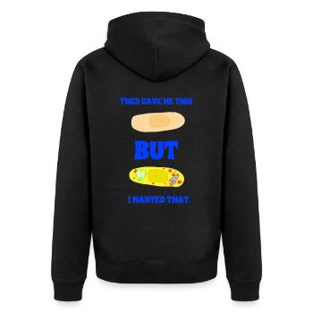Klassisches Dressing oder Space Dressing - Unisex Premium Bio Zip Hoodie - Schwarz - Hinten - Nico (187cm)