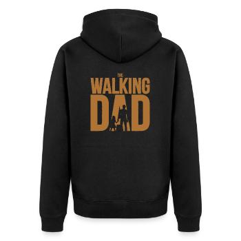 The Walking Dad - Lustige Geschenkidee für Vater - Unisex Premium Bio Zip Hoodie - Schwarz - Hinten - Nico (187cm)