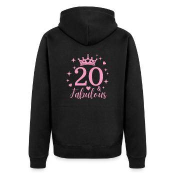 fabuleux 20. 20e anniversaire - Veste à capuche bio Premium Unisexe - noir - Dos - Nico (187cm)