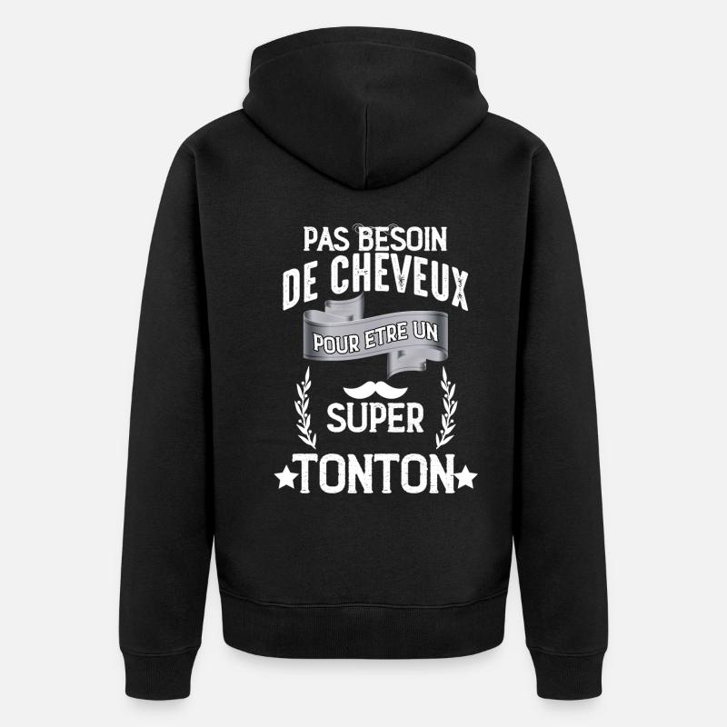 Super tonton Chauve - Veste à capuche bio Premium Unisexe - noir