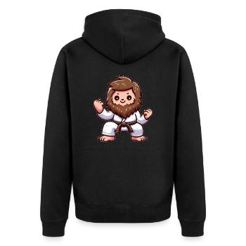 Bigfoot Sasquatch Chimpanzé Karaté Arts Martiaux - Veste à capuche bio Premium Unisexe - noir - Dos - Nico (187cm)