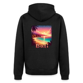 Bali Indonésie Coucher de soleil Plage Orange - Veste à capuche bio Premium Unisexe - noir - Dos - Nico (187cm)