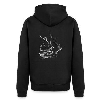 Voilier Silhouette Mer Design Minimaliste - Veste à capuche bio Premium Unisexe - noir - Dos - Nico (187cm)