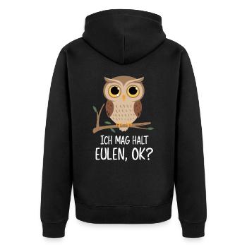 oiseau de nuit hibou hibou oiseau - Veste à capuche bio Premium Unisexe - noir - Dos - Nico (187cm)