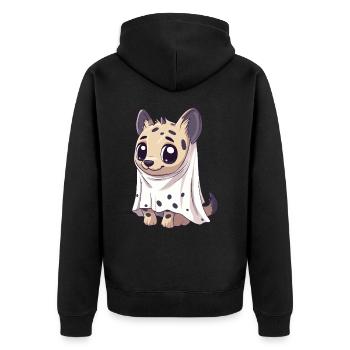 Hyène Halloween Bande dessinée Fantôme - Veste à capuche bio Premium Unisexe - noir - Dos - Nico (187cm)