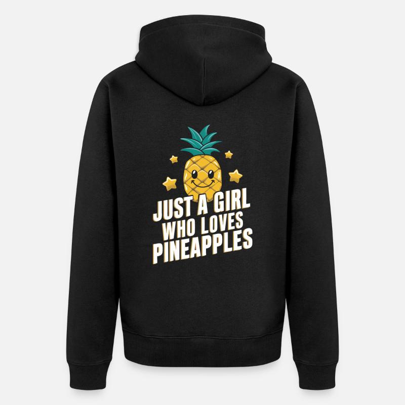 Ananas Fruit tropical hawaïen - Veste à capuche bio Premium Unisexe - noir