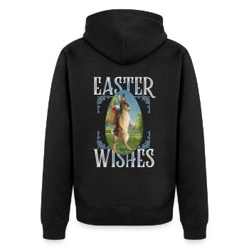 Lapin de Pâques, lapin rétro-vintage - Veste à capuche bio Premium Unisexe - noir - Dos - Nico (187cm)