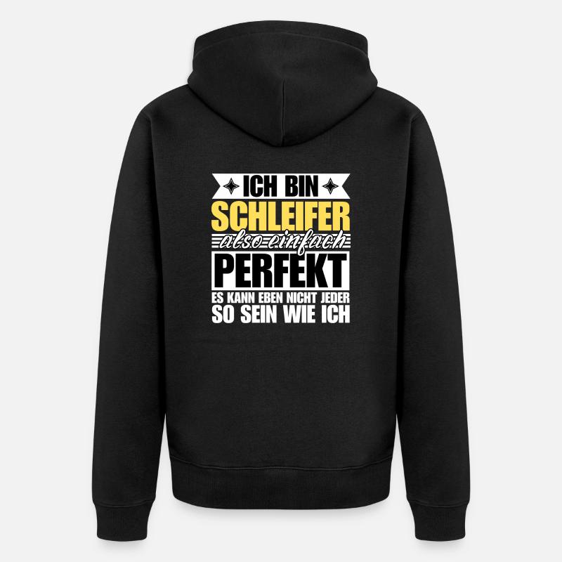 Perfekter Schleifer - Unisex Premium Bio Zip Hoodie - Schwarz