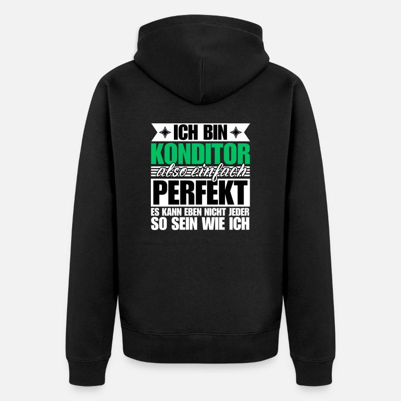 Perfekter Konditor - Unisex Premium Bio Zip Hoodie - Schwarz