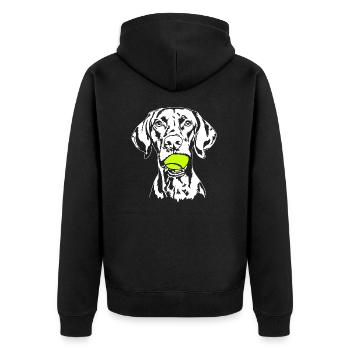 Vizsla Ball Ball Junkie Dogs Wilsigns - Veste à capuche bio Premium Unisexe - noir - Dos - Nico (187cm)