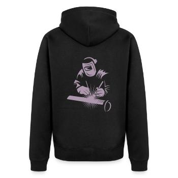 Industrie du soudage à l’arc Welder Silhouette - Veste à capuche bio Premium Unisexe - noir - Dos - Nico (187cm)