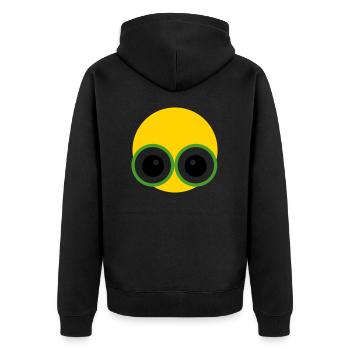 YELLOW-GREEN-EYE-MONSTER aka Y-G-E-M - Unisex Premium Organic Zip Hoodie - black - Back - Nico (187cm)