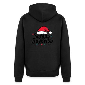 Le chapeau de Père Noël préféré du Père Noël - Veste à capuche bio Premium Unisexe - noir - Dos - Nico (187cm)