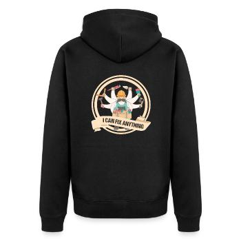 I can fix everything - DIY gift - Unisex Premium Organic Zip Hoodie - black - Back - Nico (187cm)