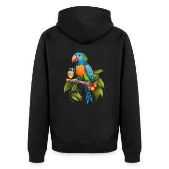 Fête des perroquets - Veste à capuche bio Premium Unisexe - noir - Dos - Nico (187cm)