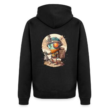 Aventure robotique - Veste à capuche bio Premium Unisexe - noir - Dos - Nico (187cm)