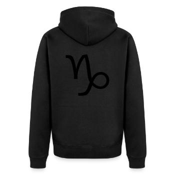 Sternzeichen Steinbock, exklusives T-Shirt Design - Unisex Premium Bio Zip Hoodie - Schwarz - Hinten - Nico (187cm)