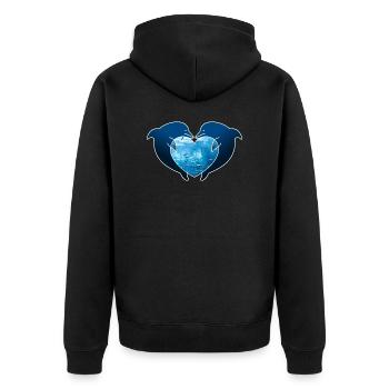 Amour de dauphin - Veste à capuche bio Premium Unisexe - noir - Dos - Nico (187cm)