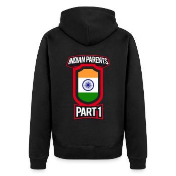 Best Parenting Indian Parents Part 1 - Unisex Premium Organic Zip Hoodie - black - Back - Nico (187cm)
