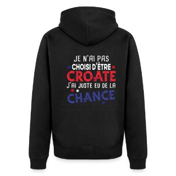 Croate Croatie Europe Cadeau Pays Humour Dubrovnik - Veste à capuche bio Premium Unisexe - noir - Dos - Nico (187cm)