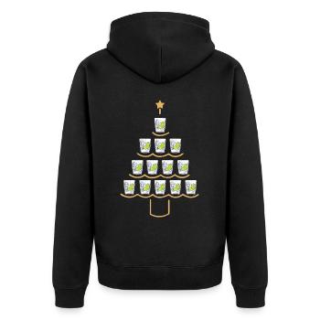 Sapin de Noël au gin - Veste à capuche bio Premium Unisexe - noir - Dos - Nico (187cm)