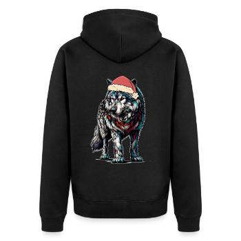 Père Noël Loup Loups Mystique - Veste à capuche bio Premium Unisexe - noir - Dos - Nico (187cm)