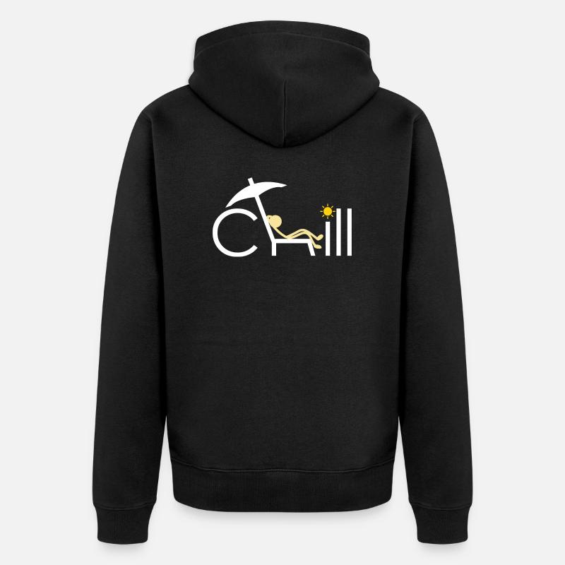Chill - Unisex Premium Bio Zip Hoodie - Schwarz