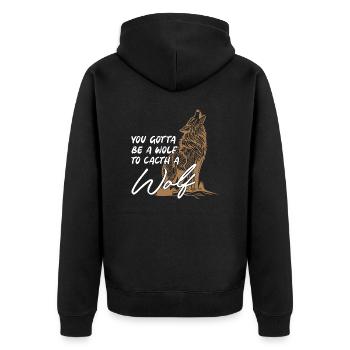 Tu dois être un loup - Veste à capuche bio Premium Unisexe - noir - Dos - Nico (187cm)