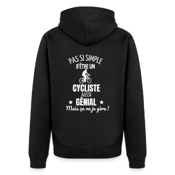Pas si simple d être un cycliste génial - vélo - Veste à capuche bio Premium Unisexe - noir - Dos - Nico (187cm)