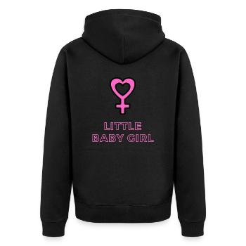 Annonce de bébé - Filles - Grossesse - Veste à capuche bio Premium Unisexe - noir - Dos - Nico (187cm)