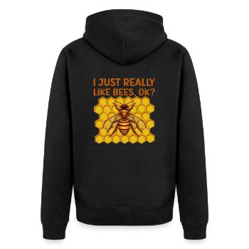 Imkerei Imkerkurs Imkerverein Honig Biene Imker - Unisex Premium Bio Zip Hoodie - Schwarz - Hinten - Nico (187cm)