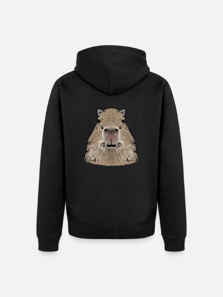 Rongeur Capybara - Veste à capuche bio Premium Unisexe - noir