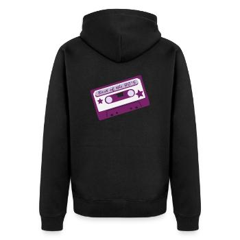 Musik der 80er Jahre - Unisex Premium Bio Zip Hoodie - Schwarz - Hinten - Nico (187cm)