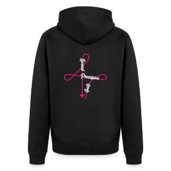 Rodeo Barrel Racing Pferd - Unisex Premium Bio Zip Hoodie - Schwarz - Hinten - Nico (187cm)