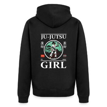 Ju-Jutsu Girl Design pour les artistes martiaux forts - Veste à capuche bio Premium Unisexe - noir - Dos - Nico (187cm)