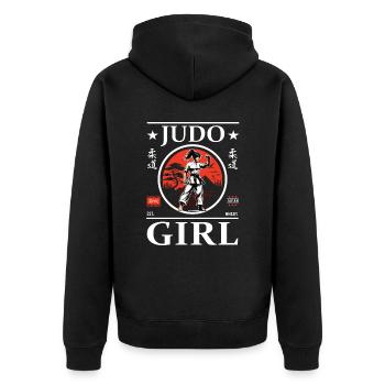 Judo Girl – Championne de Judo - Veste à capuche bio Premium Unisexe - noir - Dos - Nico (187cm)