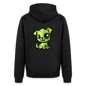 Hund Halloween Zombie Comic - Unisex Premium Bio Zip Hoodie - Schwarz - Hinten - Nico (187cm)