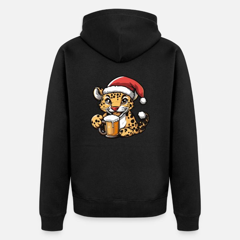 Bière de Noël Leopard - Veste à capuche bio Premium Unisexe - noir